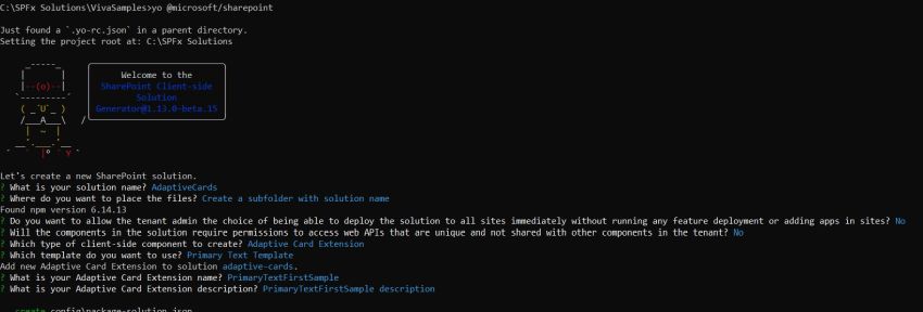 SharePoint Adaptive Cards Extension SPFx to extend Viva Connection